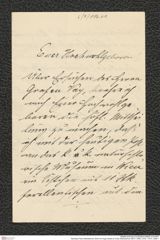 Nachlass Franz Steindachner, Brief von Hugo Dostal an Franz Steindachner (08.01.1906), Inv.Nr. 116.01, Seite 1